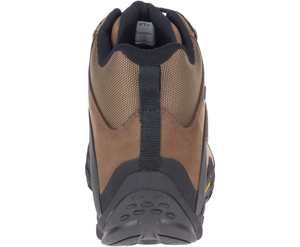 Merrell Hiking Boots Brown/Black - Chameleon 8 Leather Mid Waterproof - Mens 72XFWHLYT